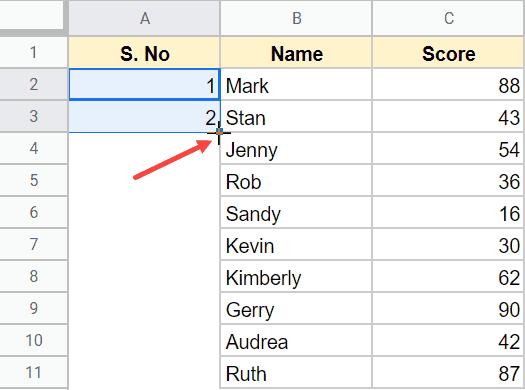 Hướng dẫn cách đánh số hàng tự động trong Google Sheets